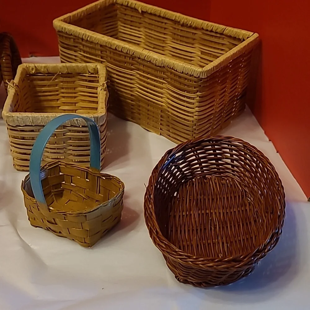 Handcrafted Wicker Basket Set - Brown - Picture 7 of 9